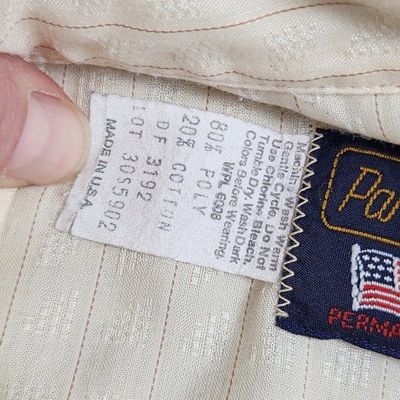 Vintage Panhandle Slim Shirt Mens Medium 15.5x33 Cream Western Pearl Snap Cowboy - Picture 3 of 9